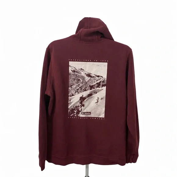Columbia Unisex Maroon Hoodie - Picture 2 of 6
